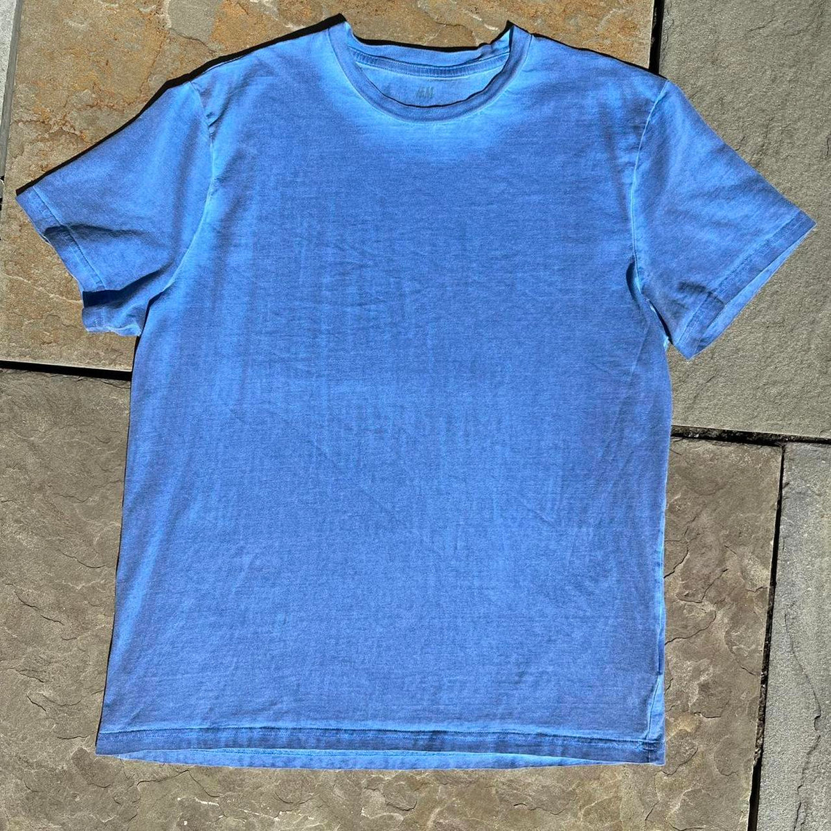 Reworked Overdyed Blue Garment Dyed T-Shirt