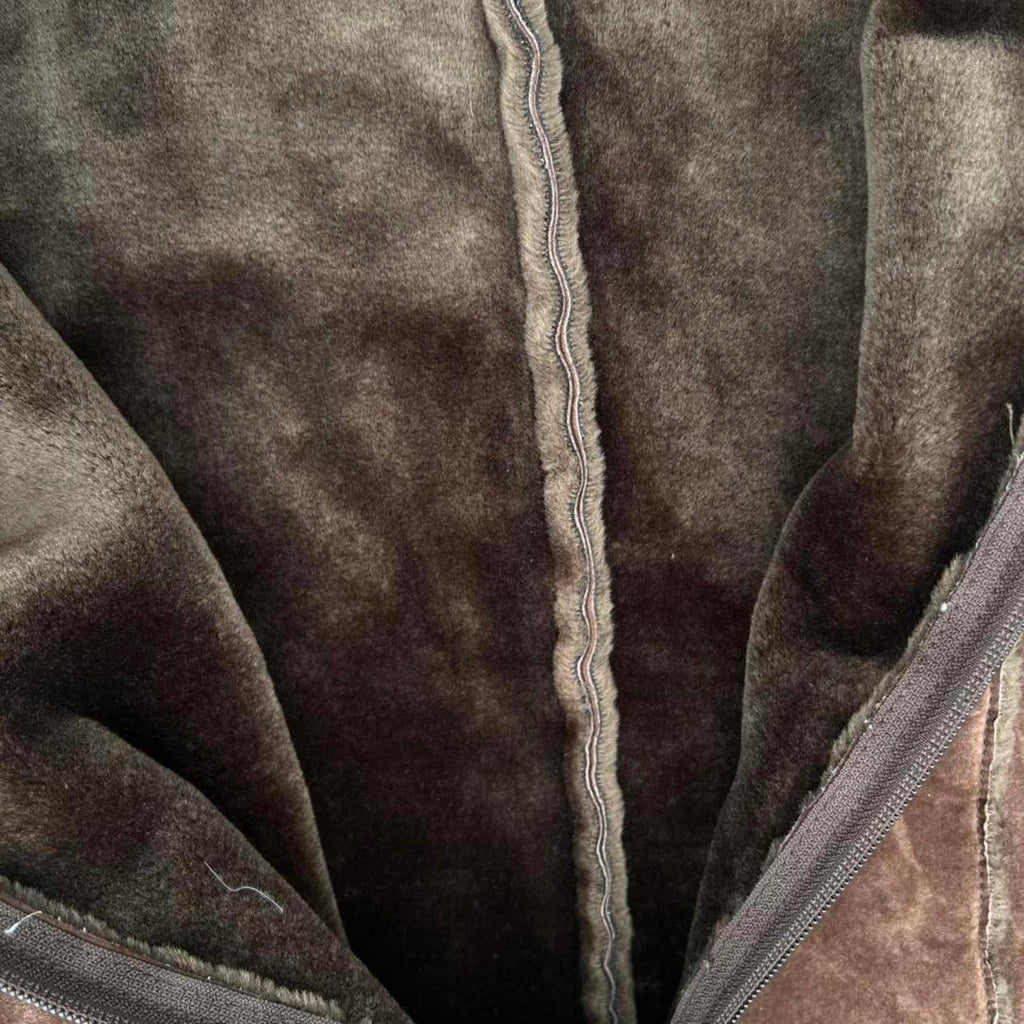 Vintage 90s Brown Genuine Suede Leather Vest