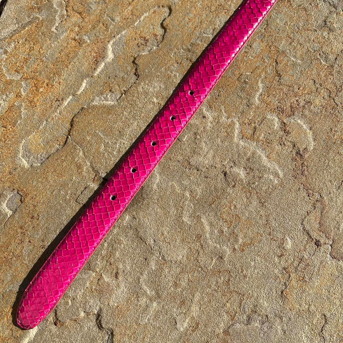 Vintage 80s Genuine Snake Skin Pink Belt