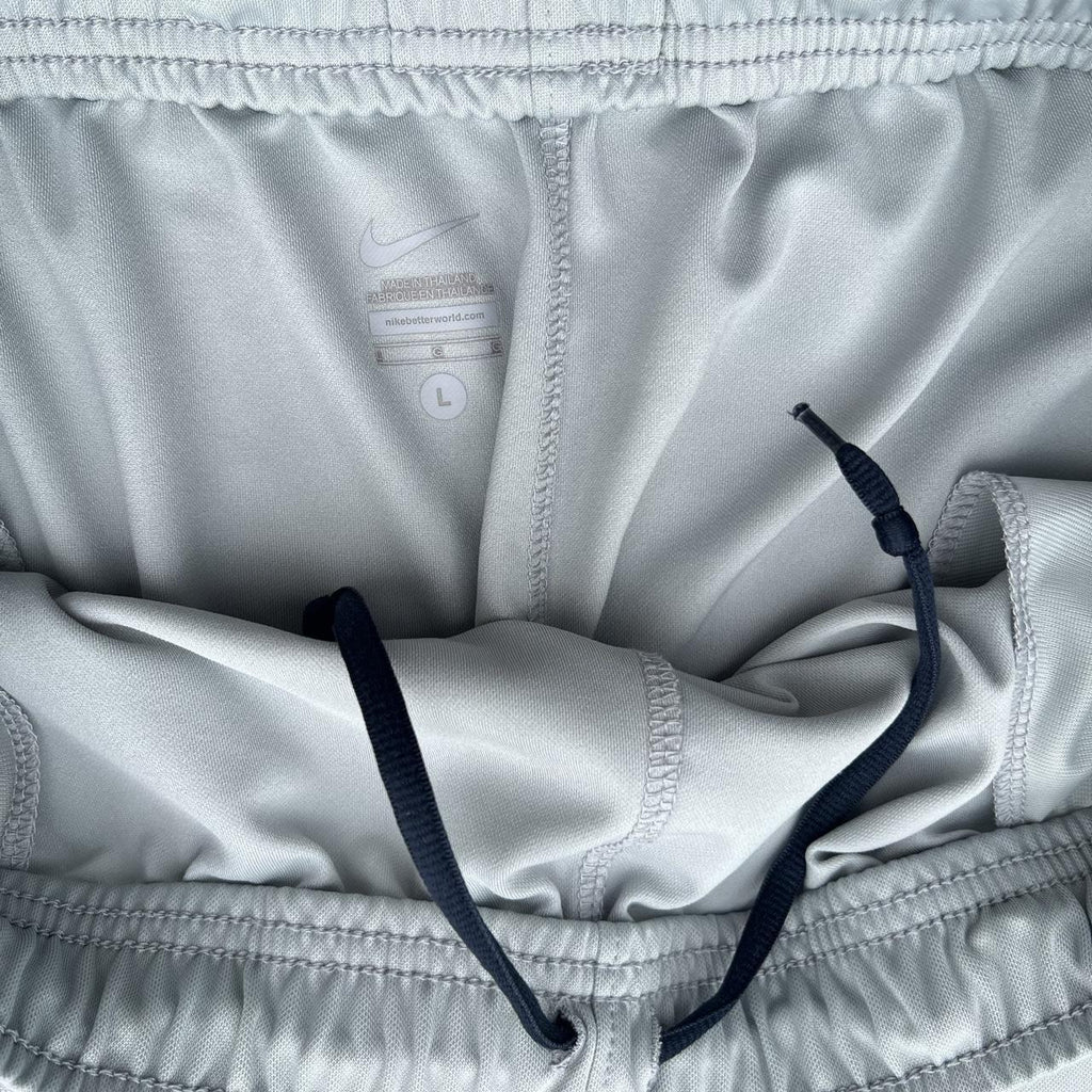 Nike Grey + Teal/Navy Vertical Stripe Workout Shorts