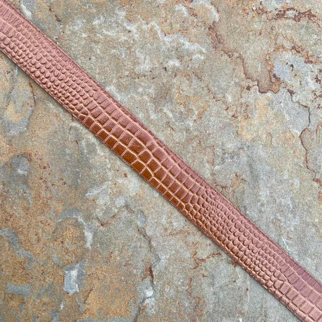 Vintage 90s BrownCroc Embossed Faux Leather Belt