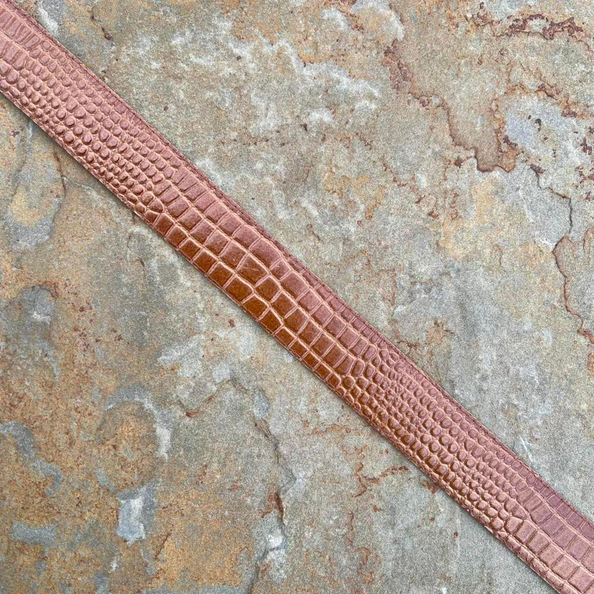 Vintage 90s BrownCroc Embossed Faux Leather Belt