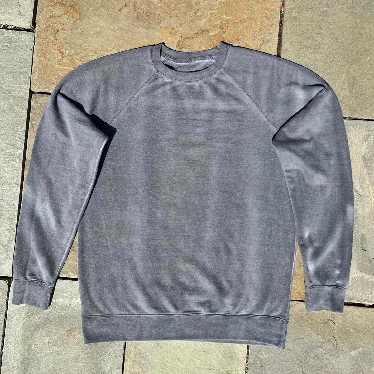 Reworked Grey Garment Dye Crewneck Sweatshirt