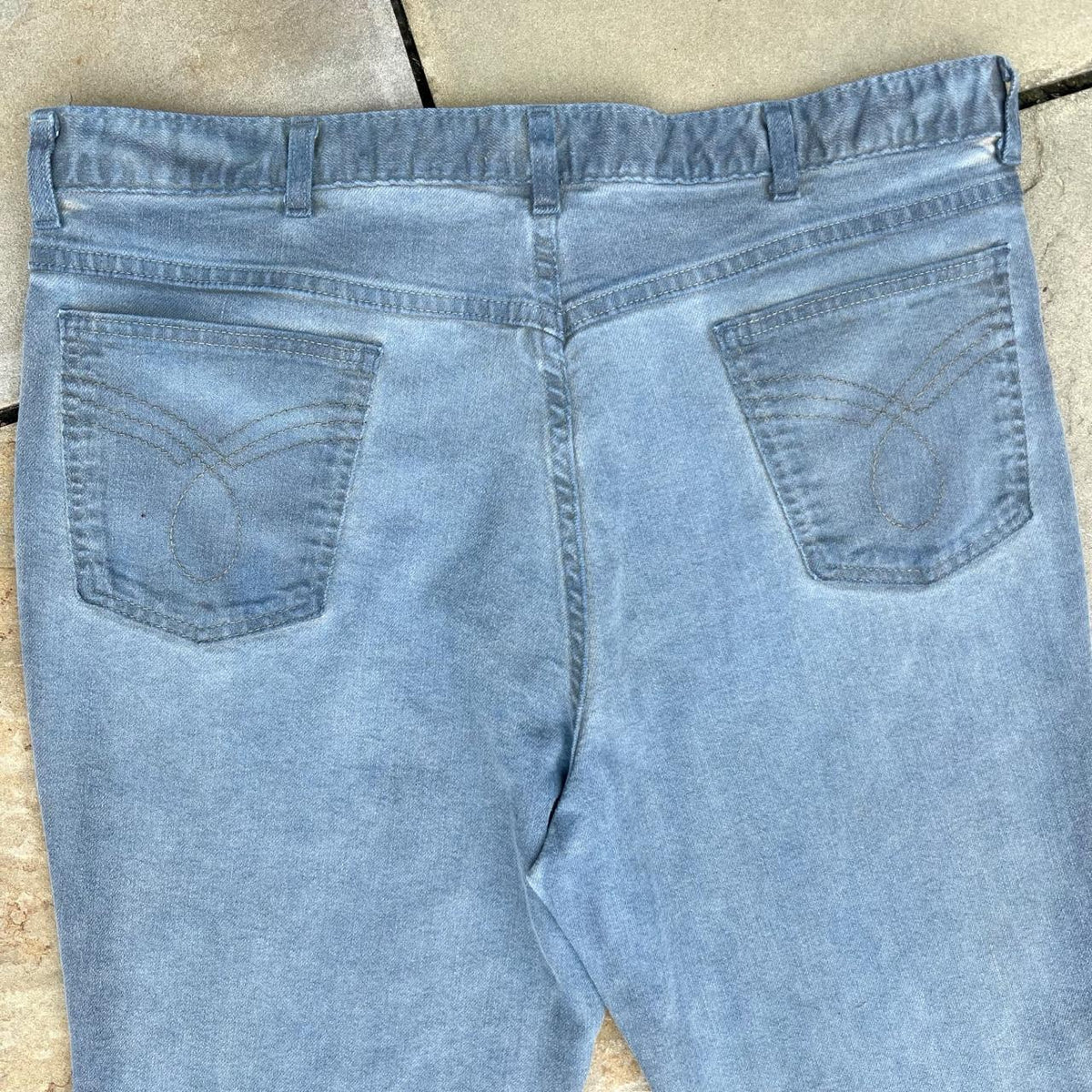 Vintage 80s Blue Overdye Boot Cut Jeans