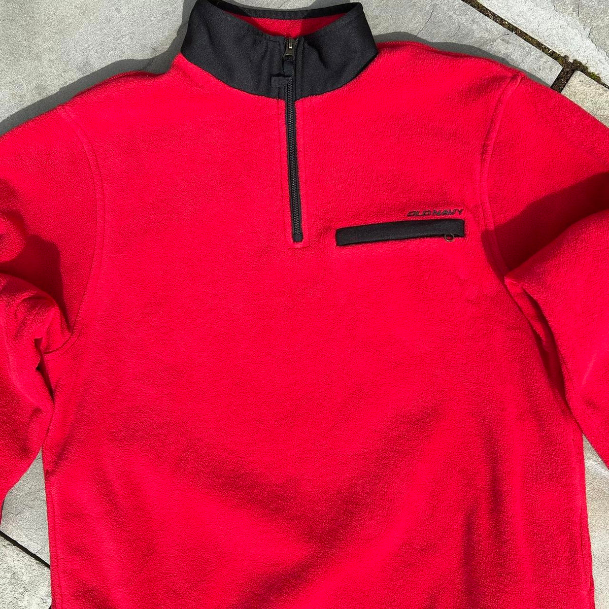 Y2K Gorpcore Red Fleece Quarter Zip Pullover