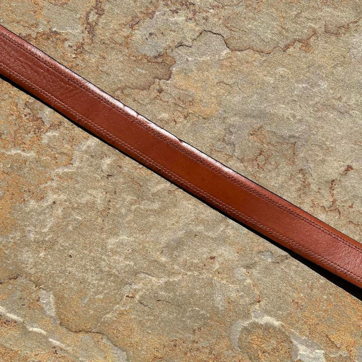 Y2K Light Brown Double Stitched Leather Belt