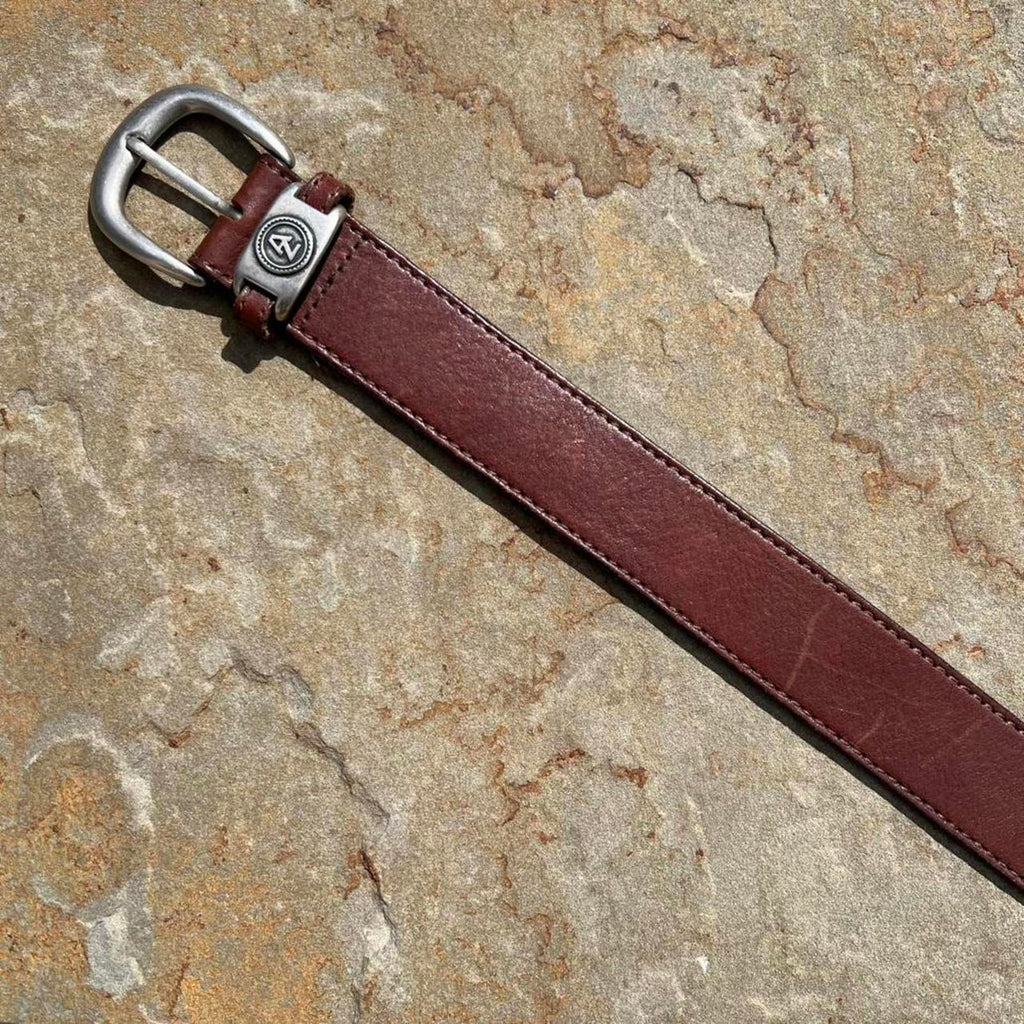 Y2K Brown Leather Belt Made in USA