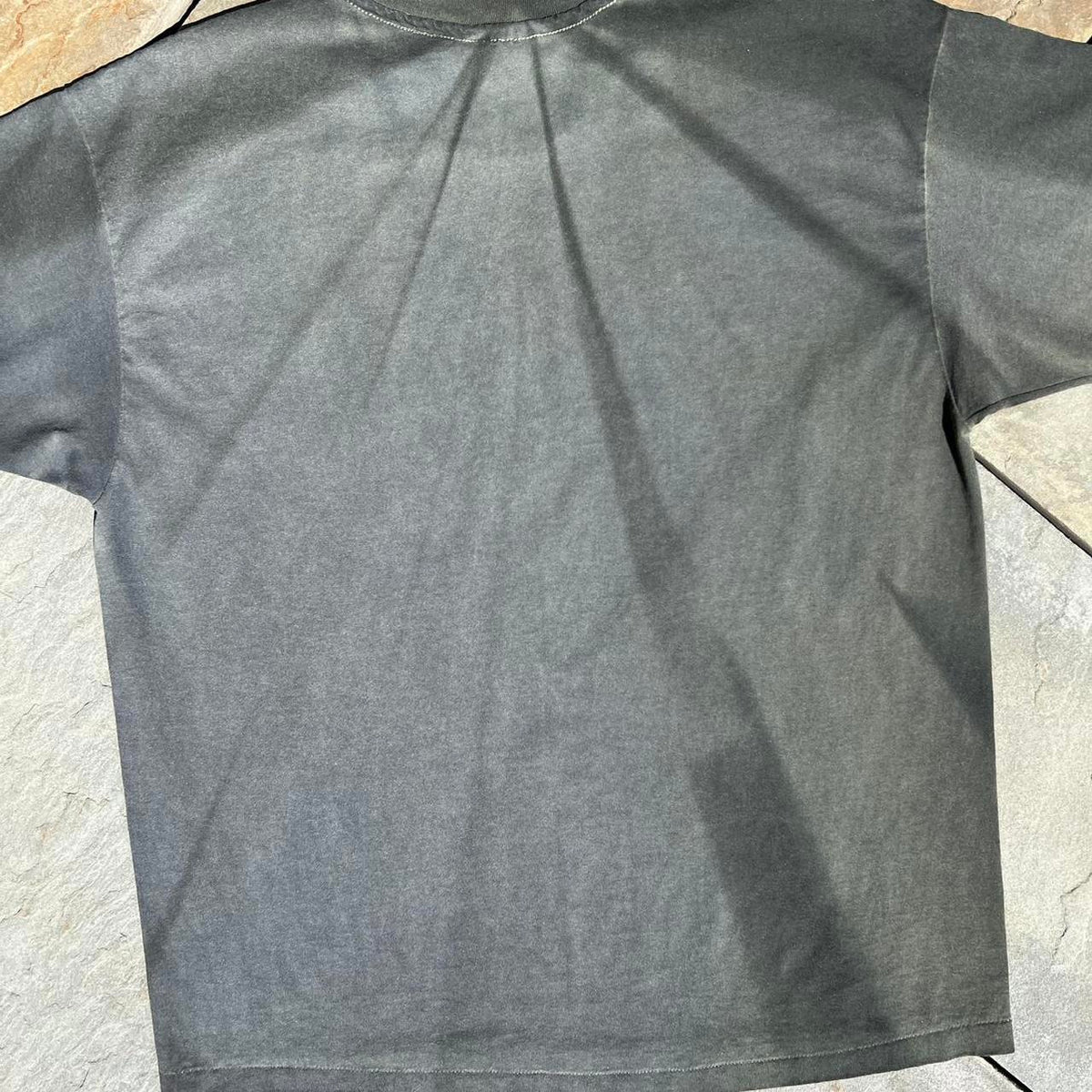 Neo-Vintage 90s Overdyed Grey Green T-shirt Made in USA