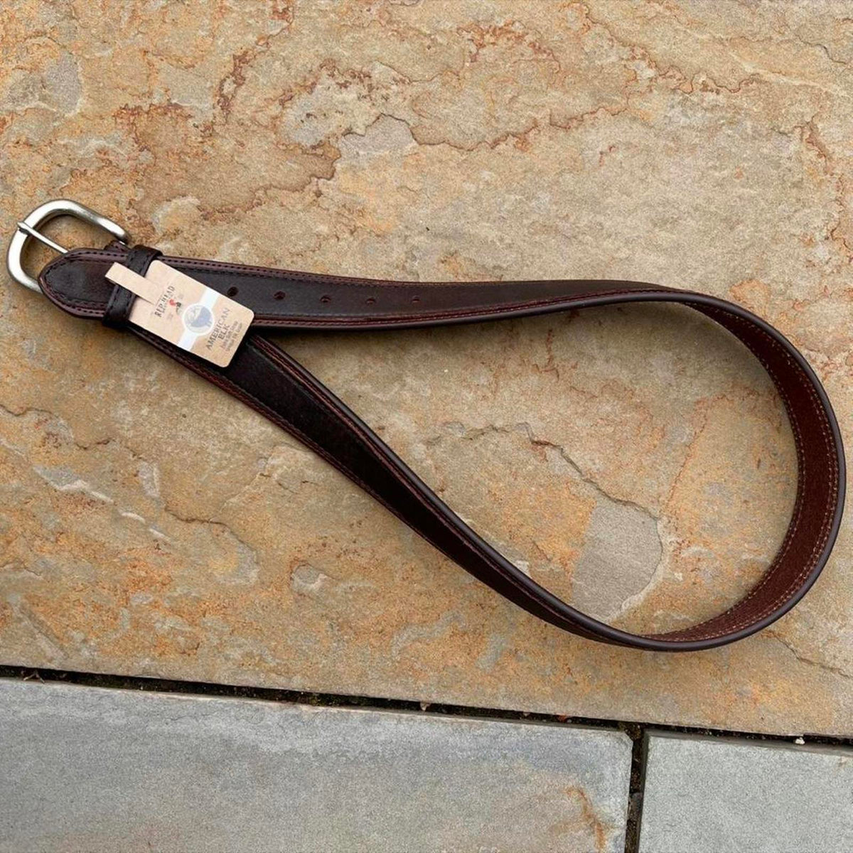 NWT Two Tone Dark Brown Soft Elk Leather Belt