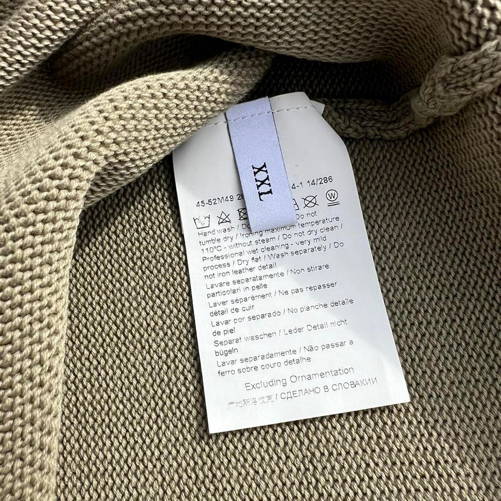 Garment Dyed Tan Knit Crewneck Sweater