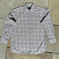 Vintage Y2K Black/White/Brown Houndstooth Plaid Button Down