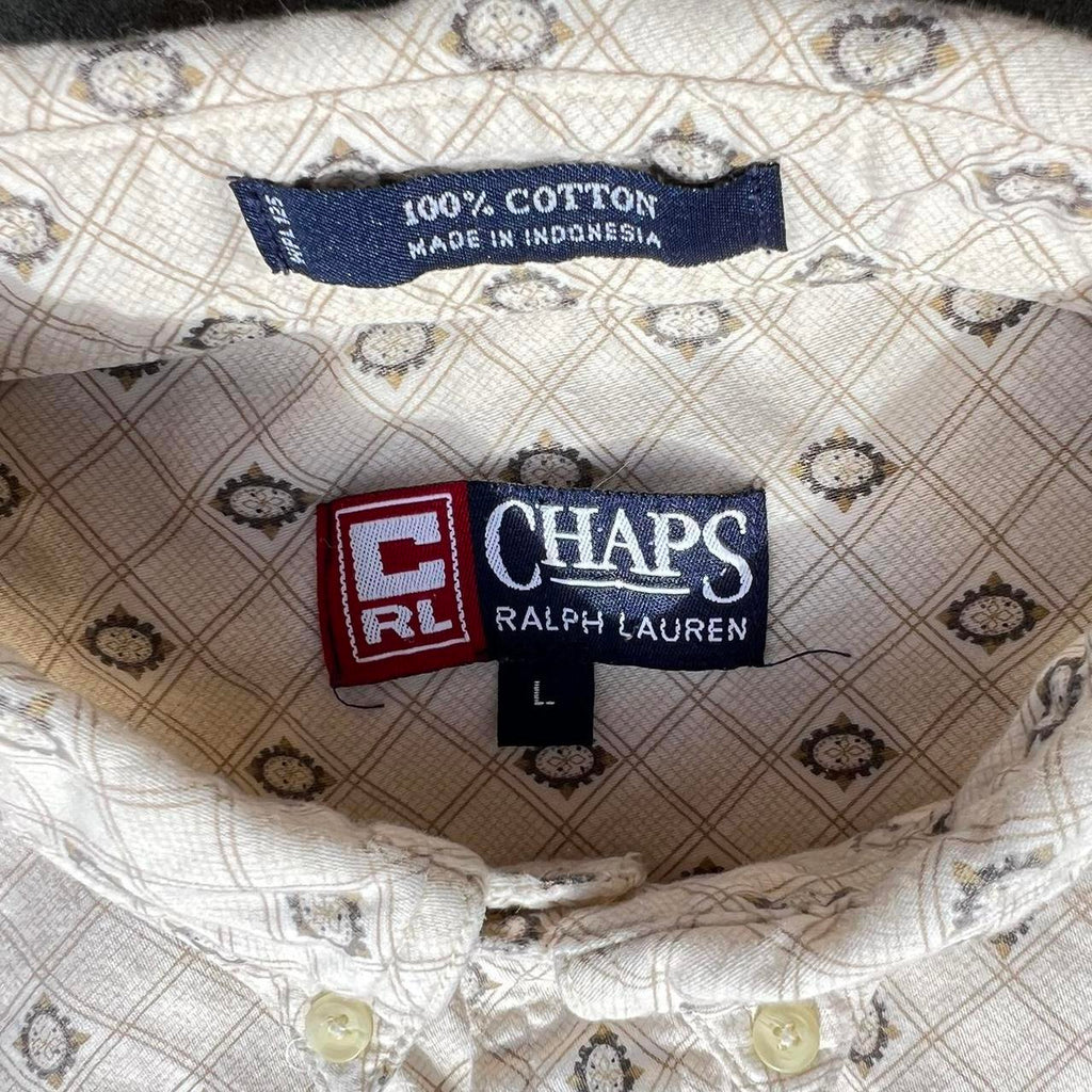 Vintage 90s Diamond Grid Pattern Button Down Shirt