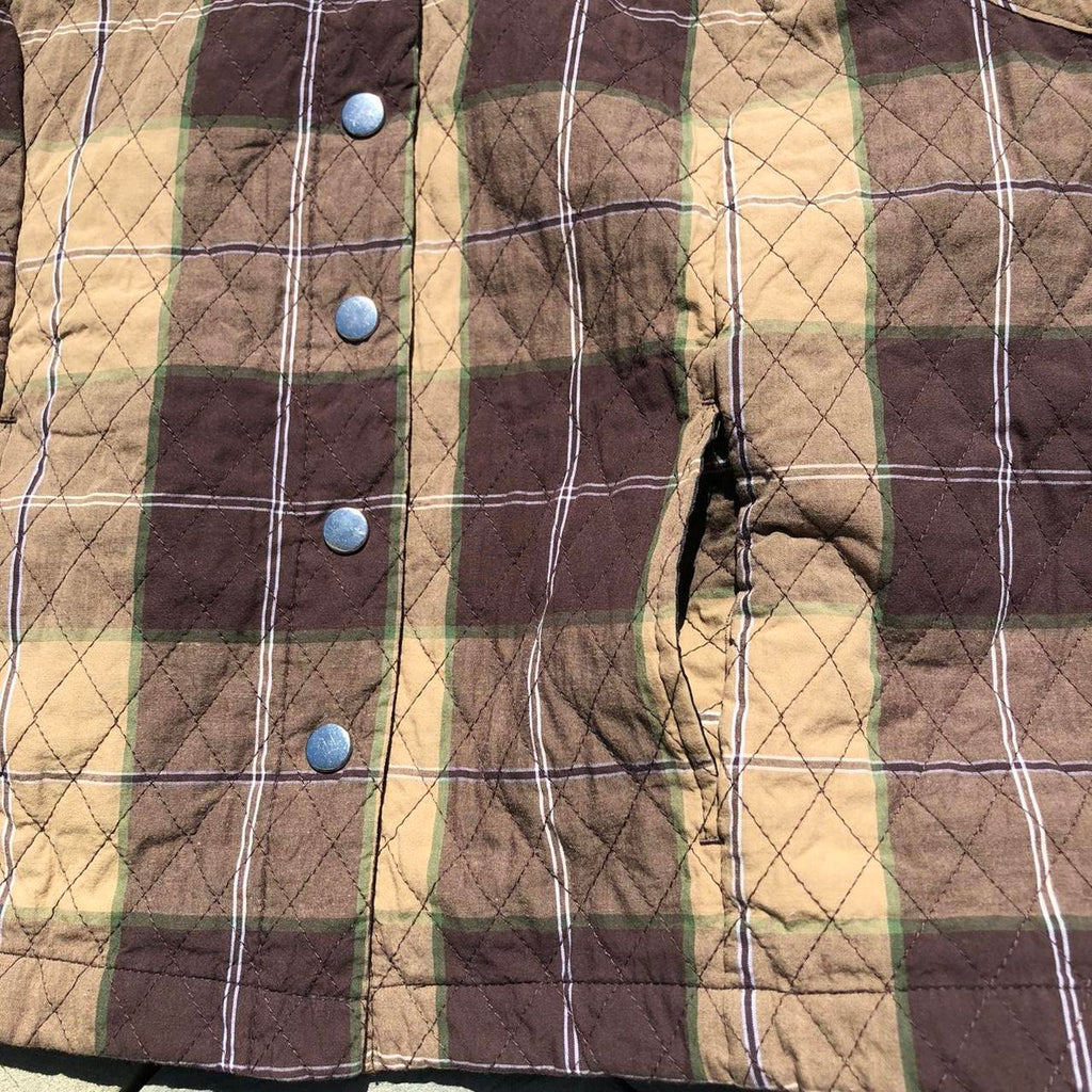 Vintage 90s Quilted Plaid Snap Vest