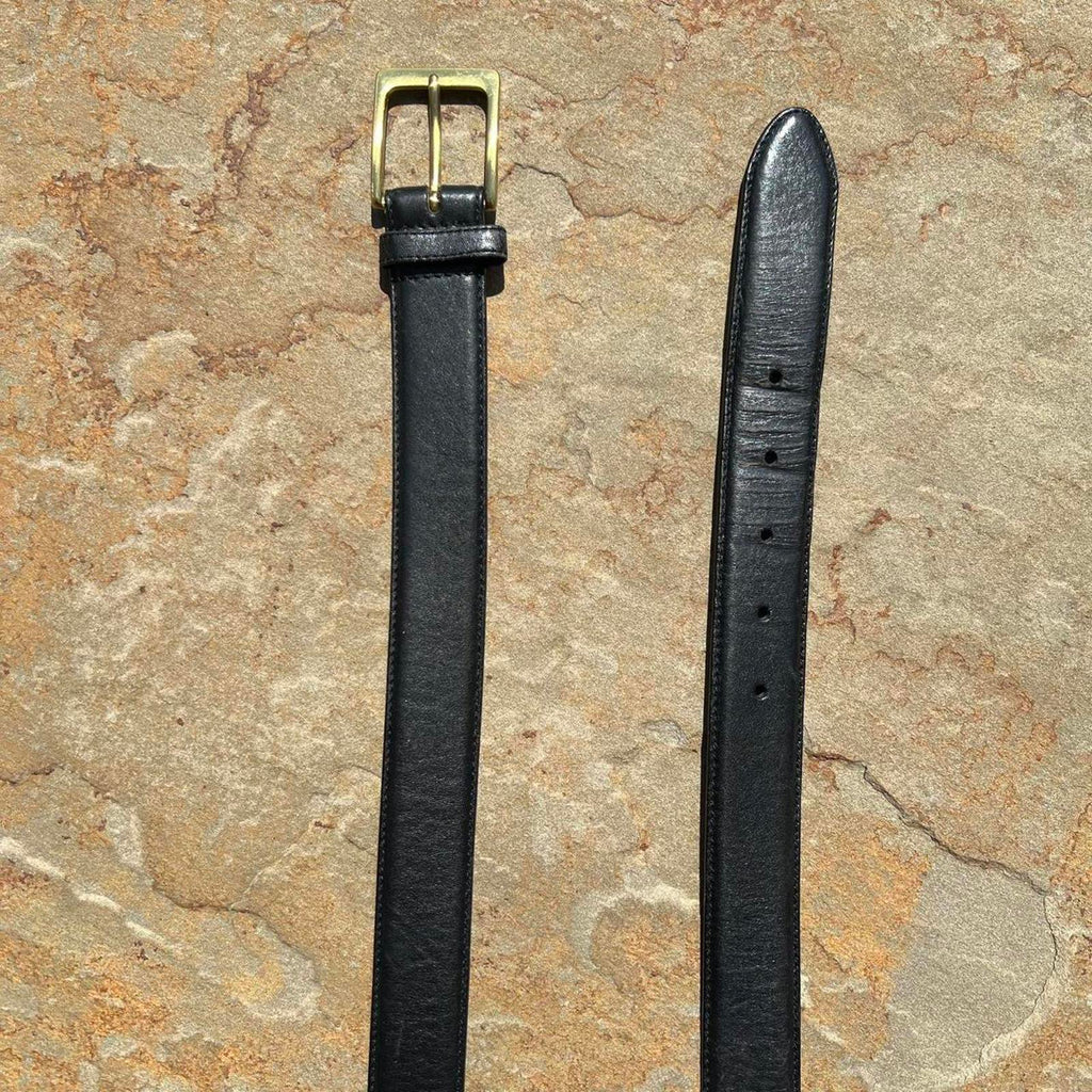 Vintage 80s Black Leather Belt