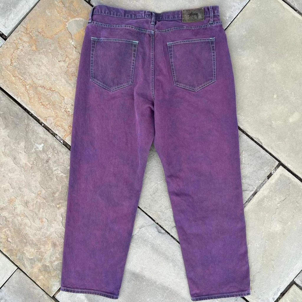 Double Purple Wash Reworked Stussy Big Ol Jeans