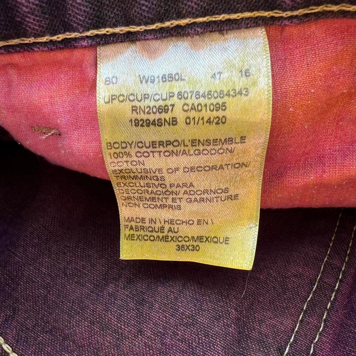 Reworked Dickies Purple Brown Yellow Denim Carpenter Jeans