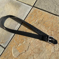 Minimalist Grunge Black Leather Mesh Belt