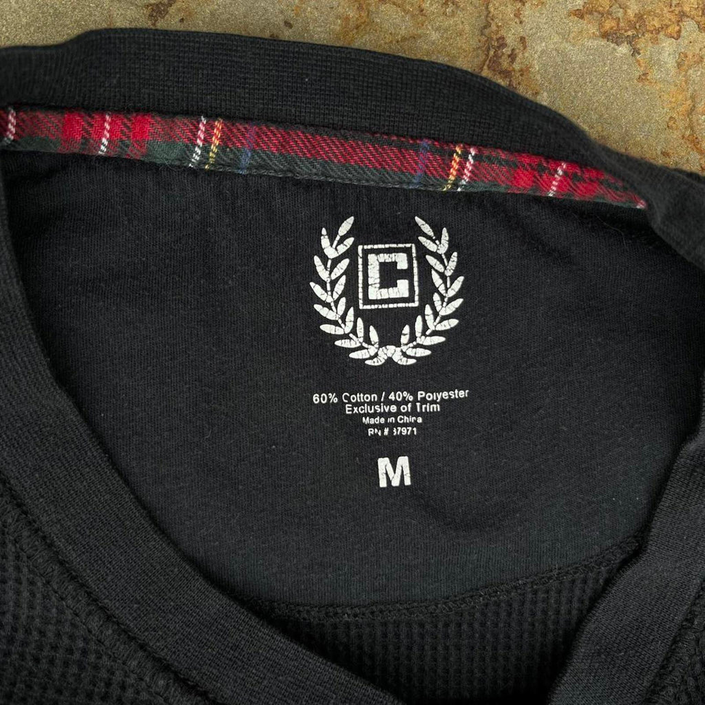 Y2K Chaps Black Waffle Knit Thermal