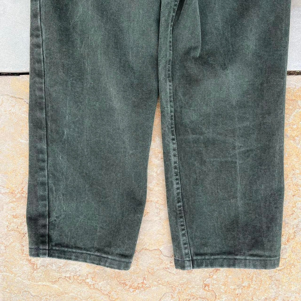 Vintage 90s Dark Green Jeans Made in USA 32x27