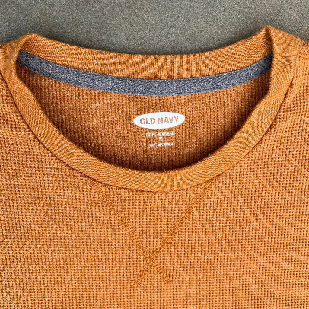 Orange Waffle Knit Thermal