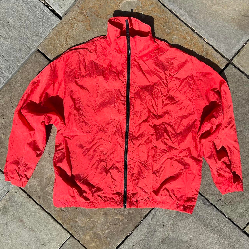 Vintage 90s European Red Black Windbreaker Track Jacket
