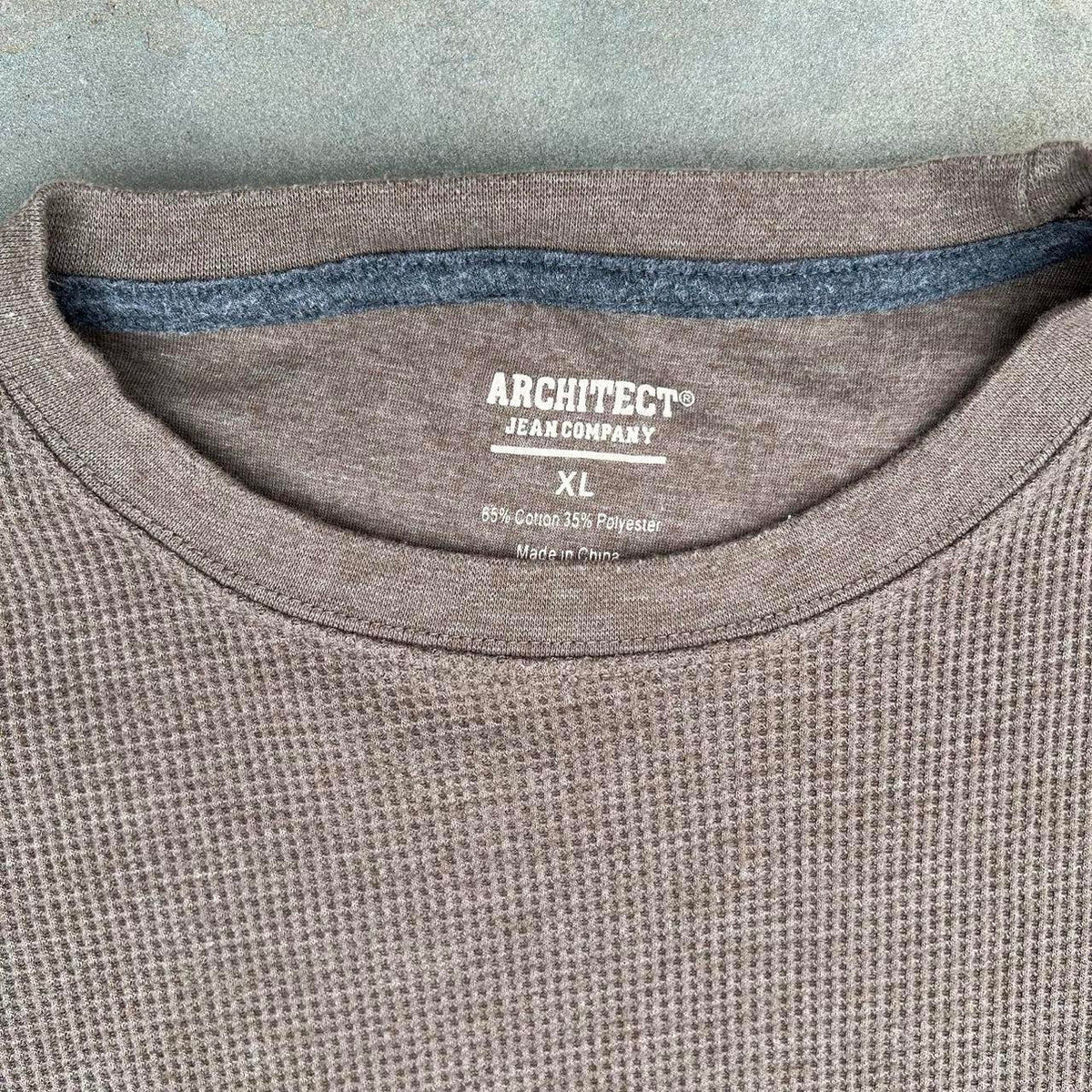 Neo-Vintage Y2K Brown Heather Waffle Knit Thermal