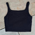 Black Knit Cropped Tank Top