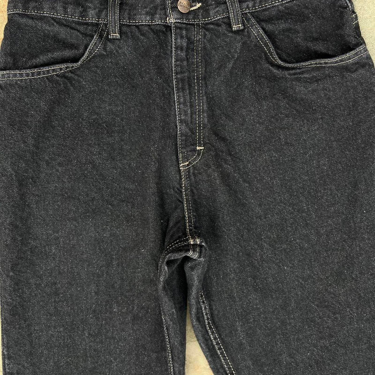 Y2K Black Rinsed Wash Straight Relaxed Jeans