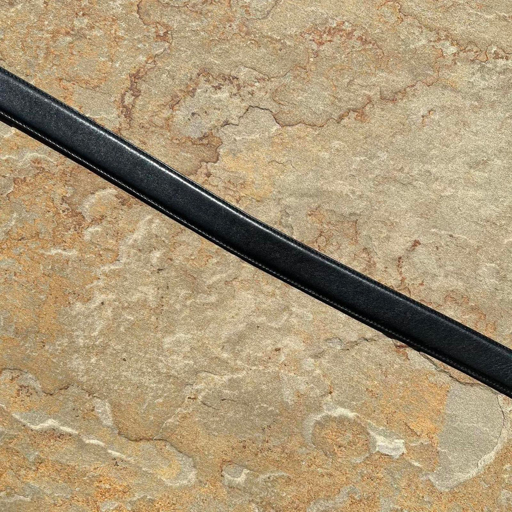Vintage 80s Black Leather Belt