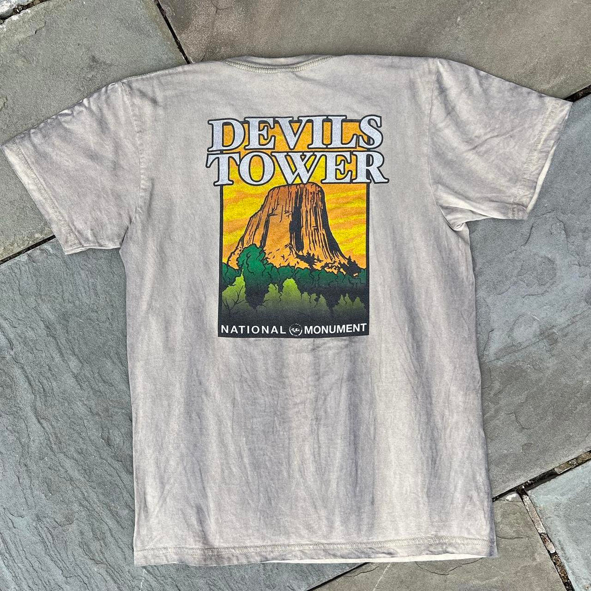 Upcycled Overdyed Devil’s Tower Wyoming T-Shirt Made in USA