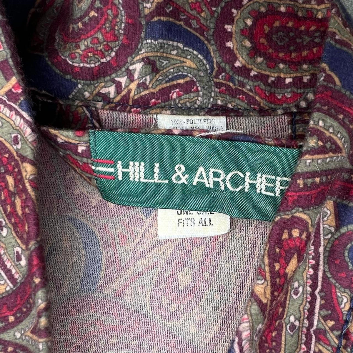 Vintage 90s Burgundy Paisley Robe Made in USA