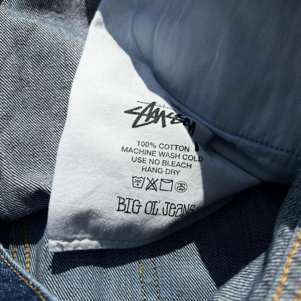 Stussy Distressed Patched Washed Indigo Big Ol’ Jeans