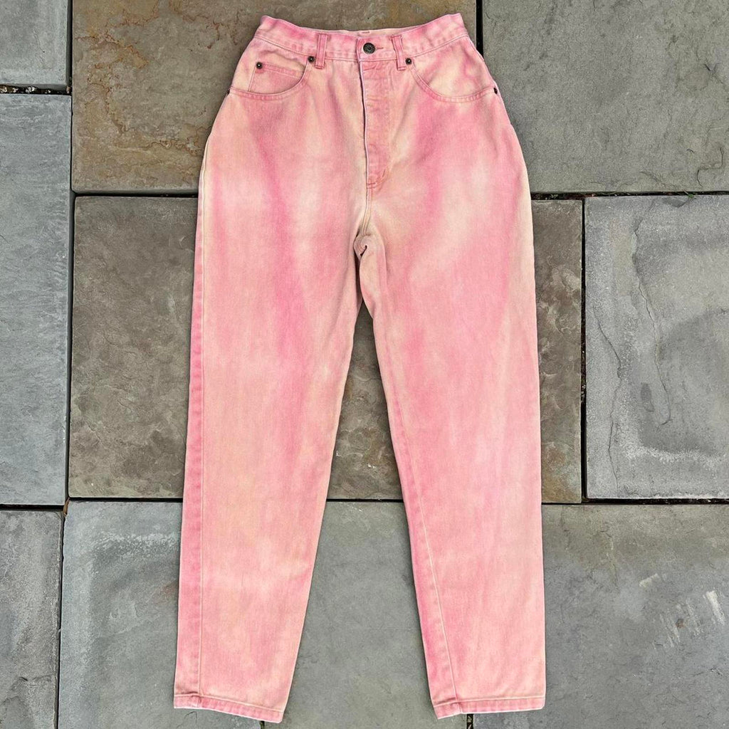 Vintage 90s Reworked Upcycled Pink Peach Jeans