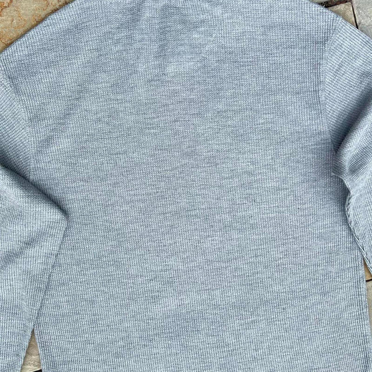 Grey Heather Waffle Knit Thermal