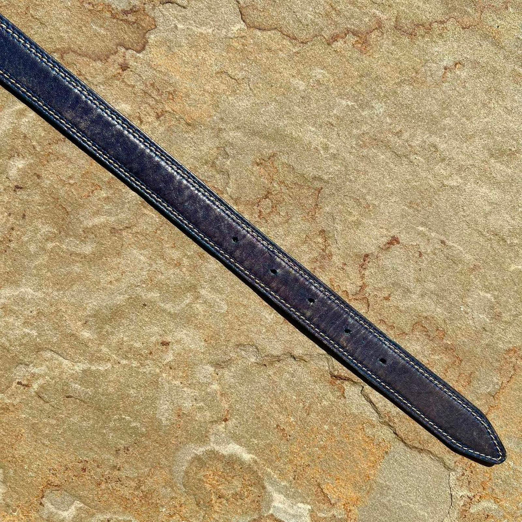 Vintage 90s Dark Blue Leather Belt