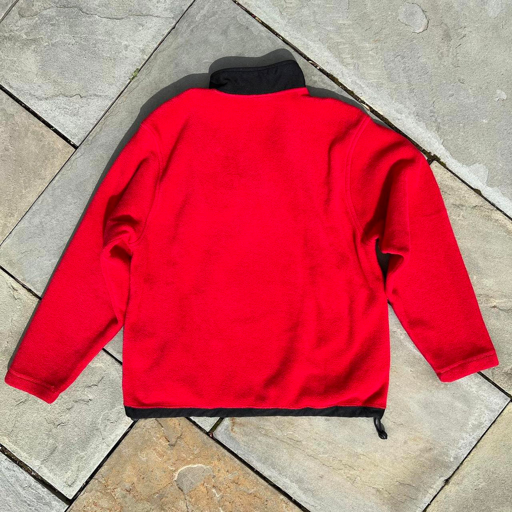 Y2K Gorpcore Red Fleece Quarter Zip Pullover