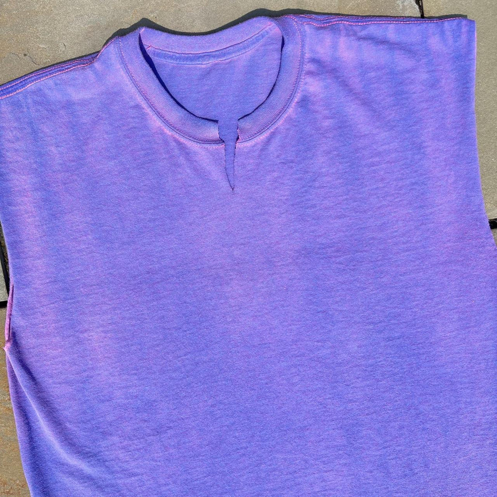 Reworked Purple Hazy Cut Off Sleeveless Tee
