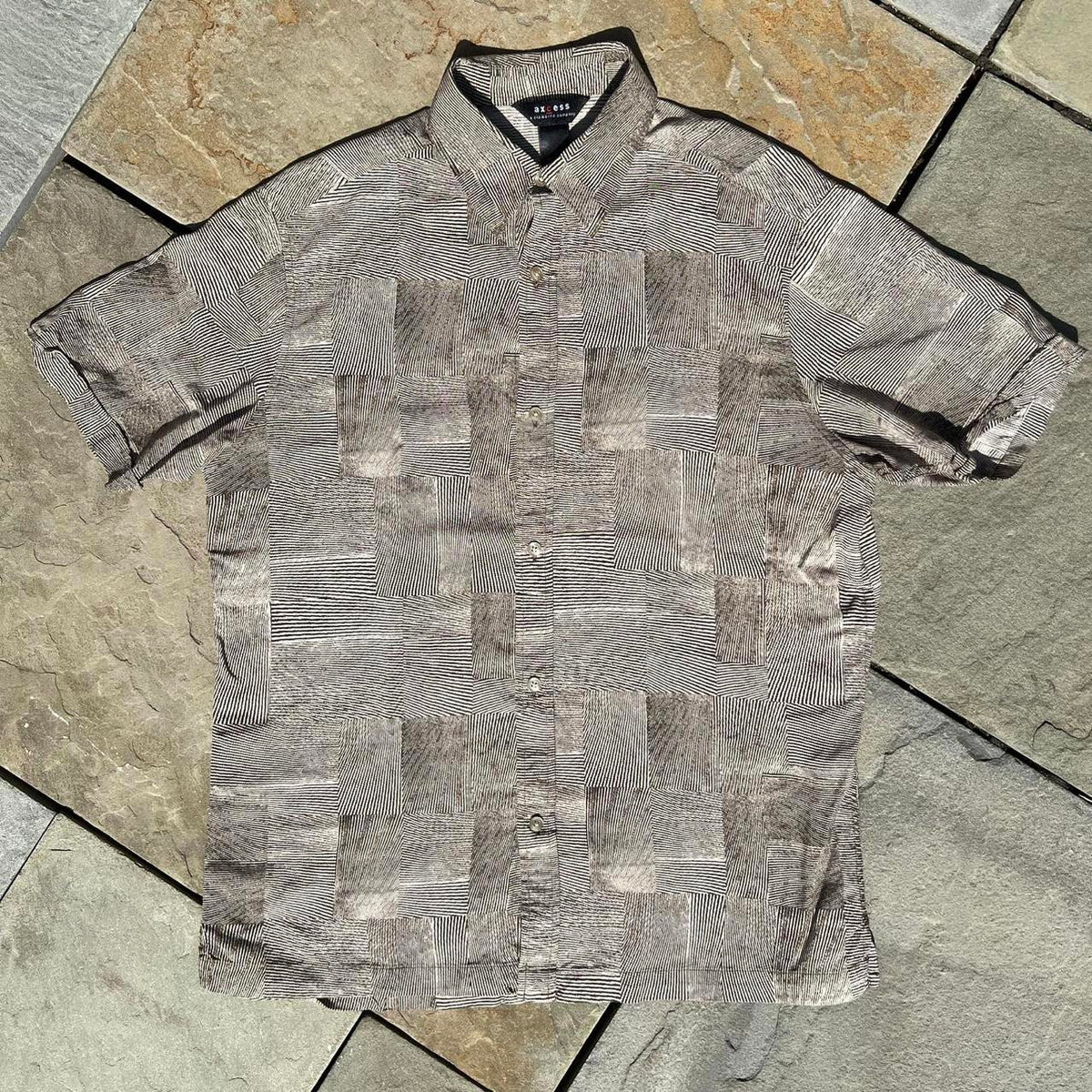 Y2K Square Pattern Club Shirt