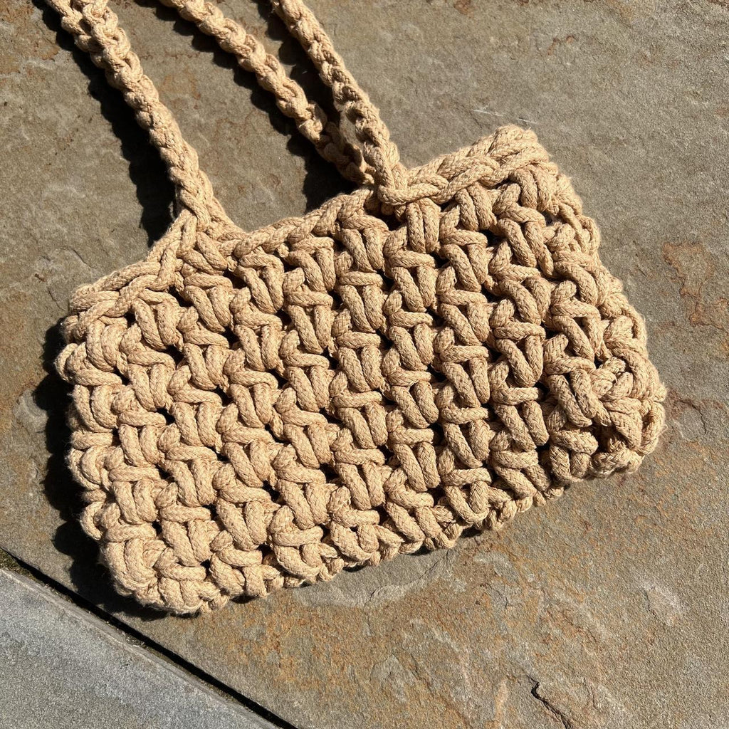 Forever 21 Tan Thick Braid Knit Small Shoulder bag