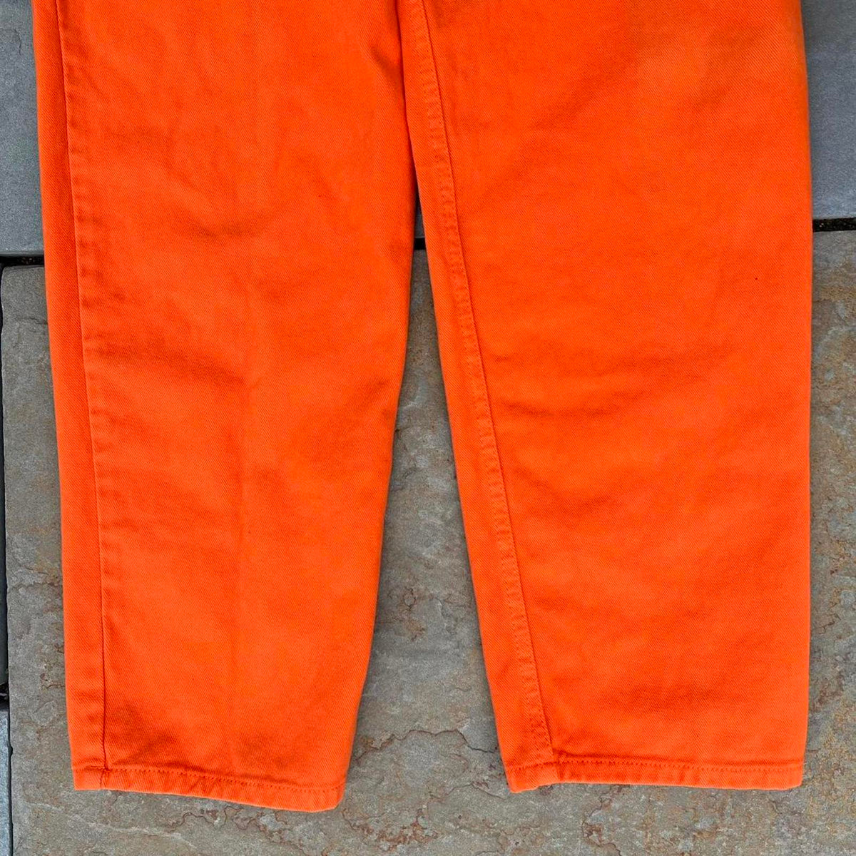 Neo-Vintage 90s Orange Denim Pleated Jeans