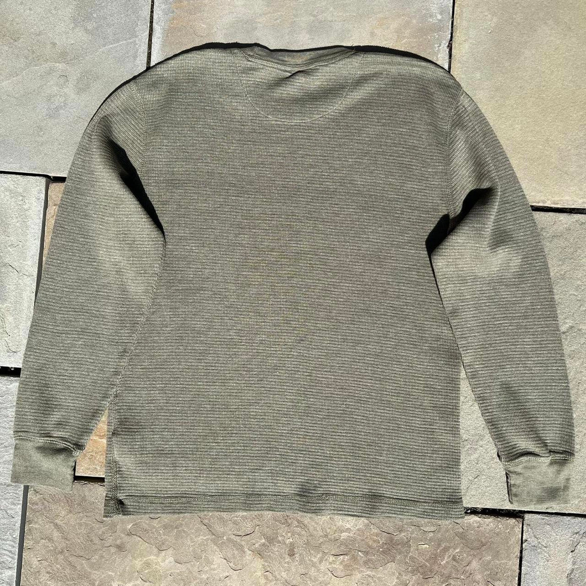 Pale Olive Heather Waffle Knit Thermal