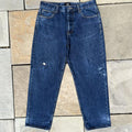Stussy Distressed Patched Washed Indigo Big Ol’ Jeans