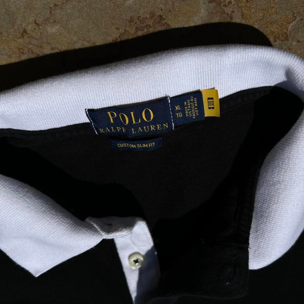 Polo Ralph Lauren Black White Alpine Patch Polo Shirt