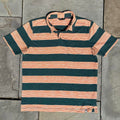 The North Face Orange and Green Striped Polo