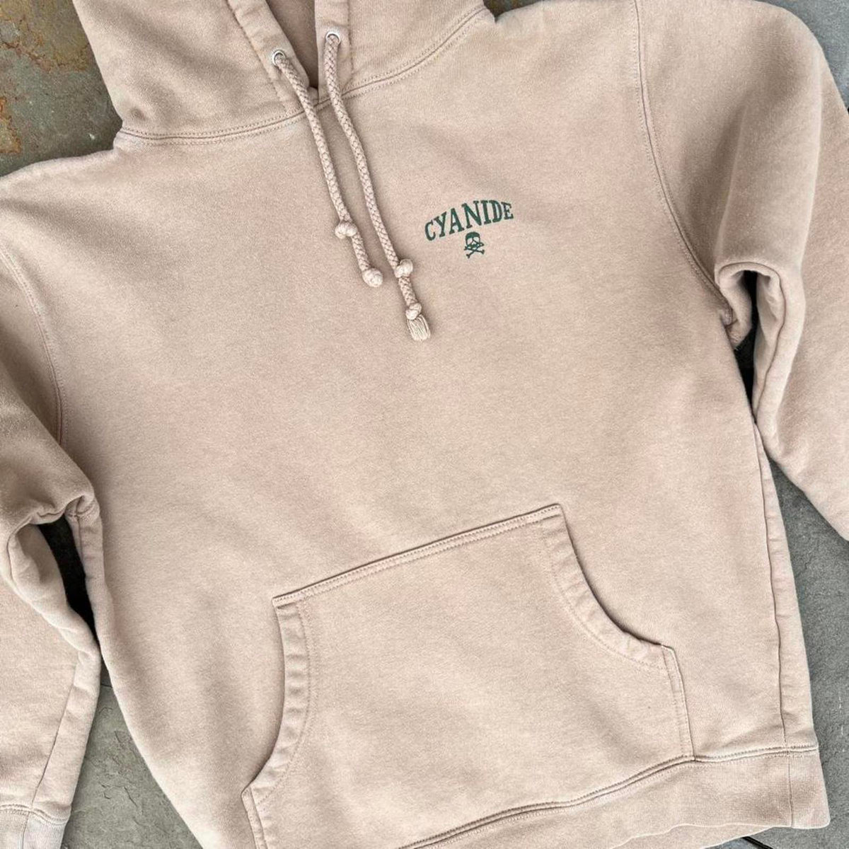 Men's Tan and Green Hoody