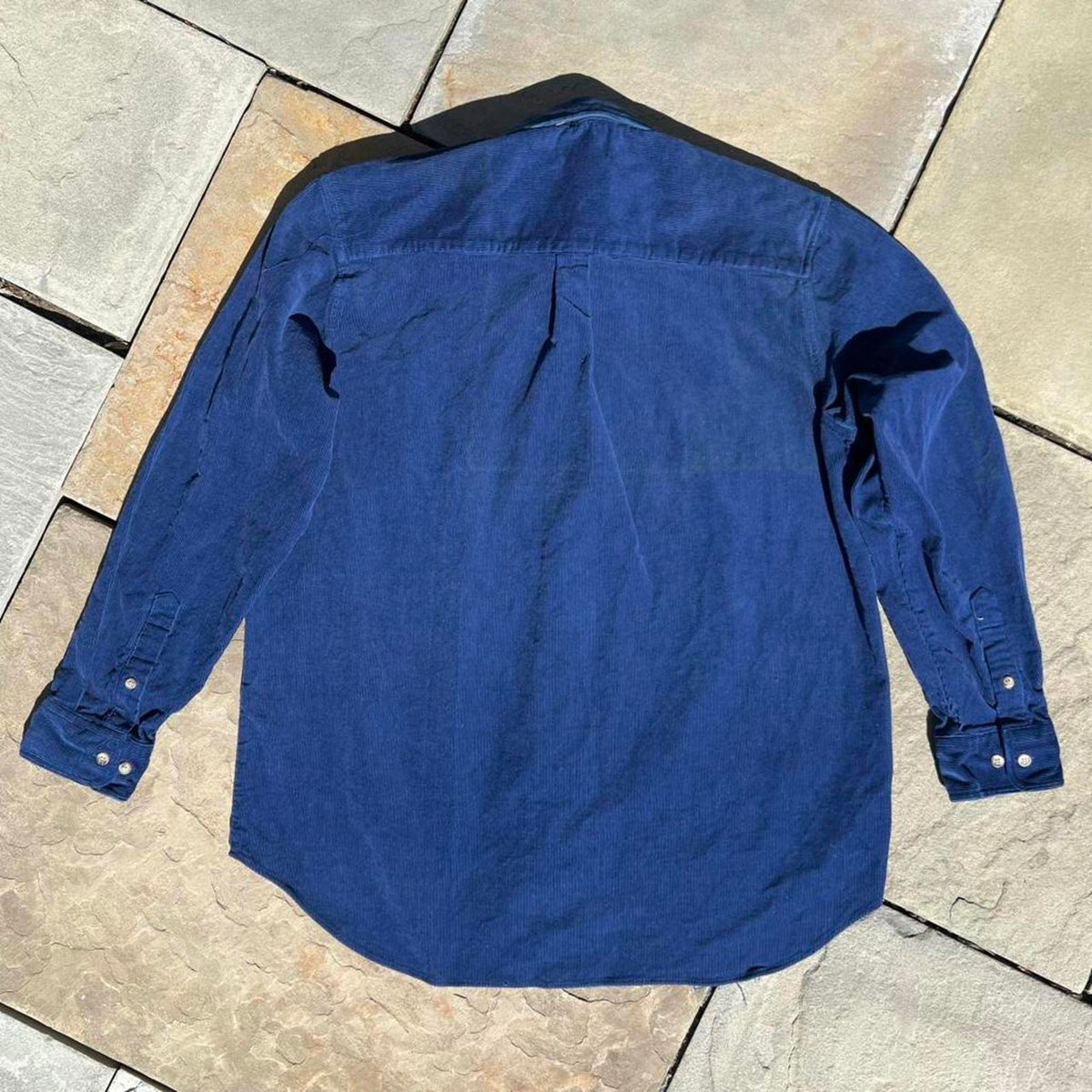 Deadstock Vintage 90s Royal Blue Corduroy Button Down Shirt
