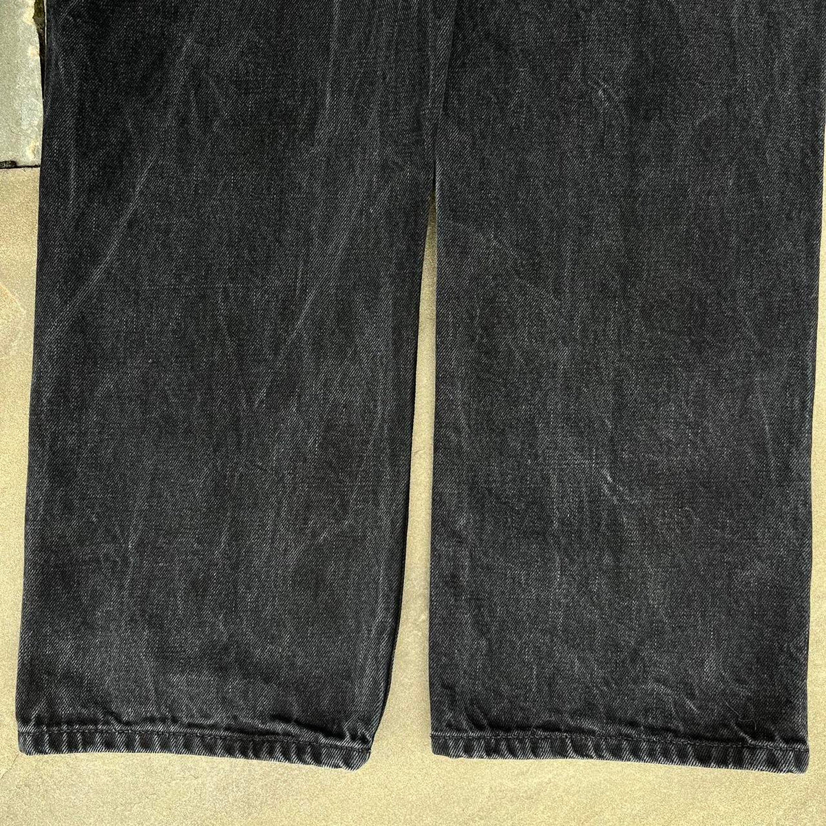 Y2K Faded Black Distressed Washed Jeans