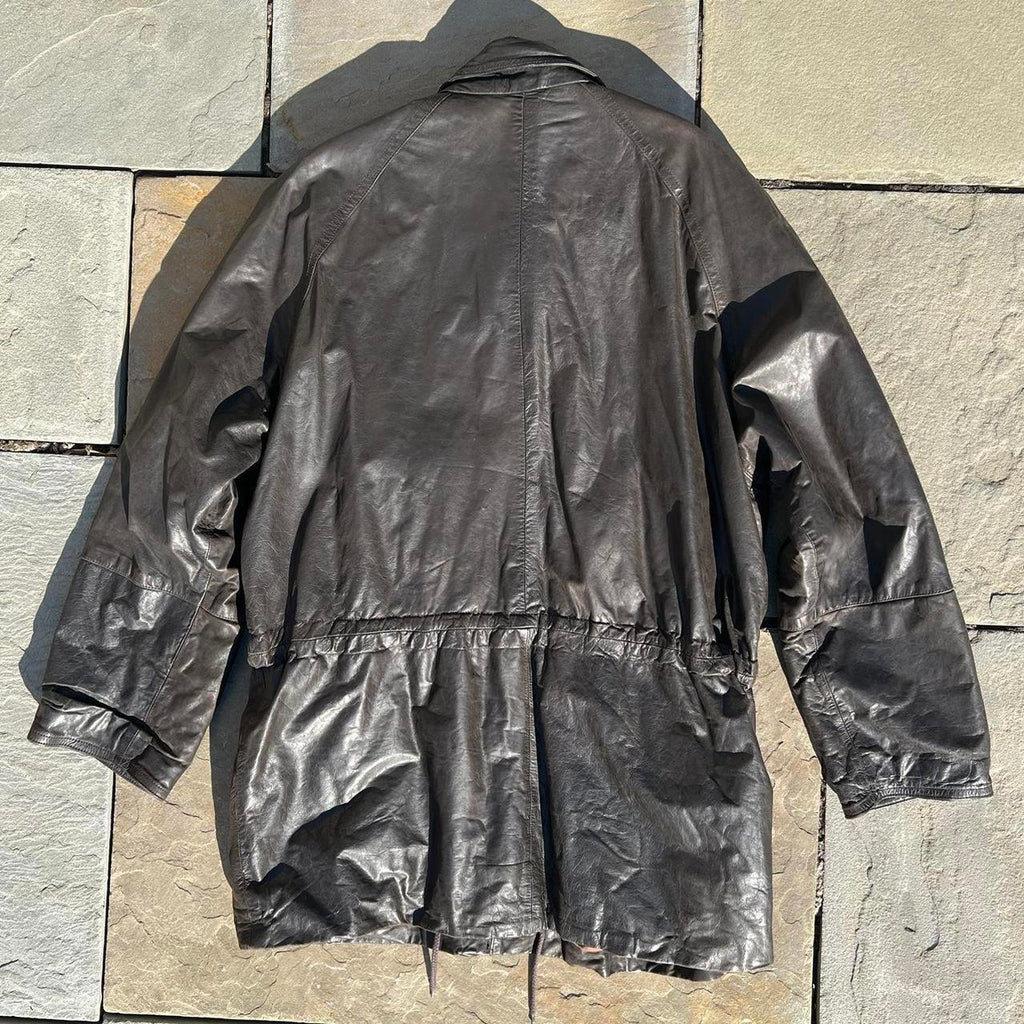 Vintage 80s Mid-Length Black Leather Jacket