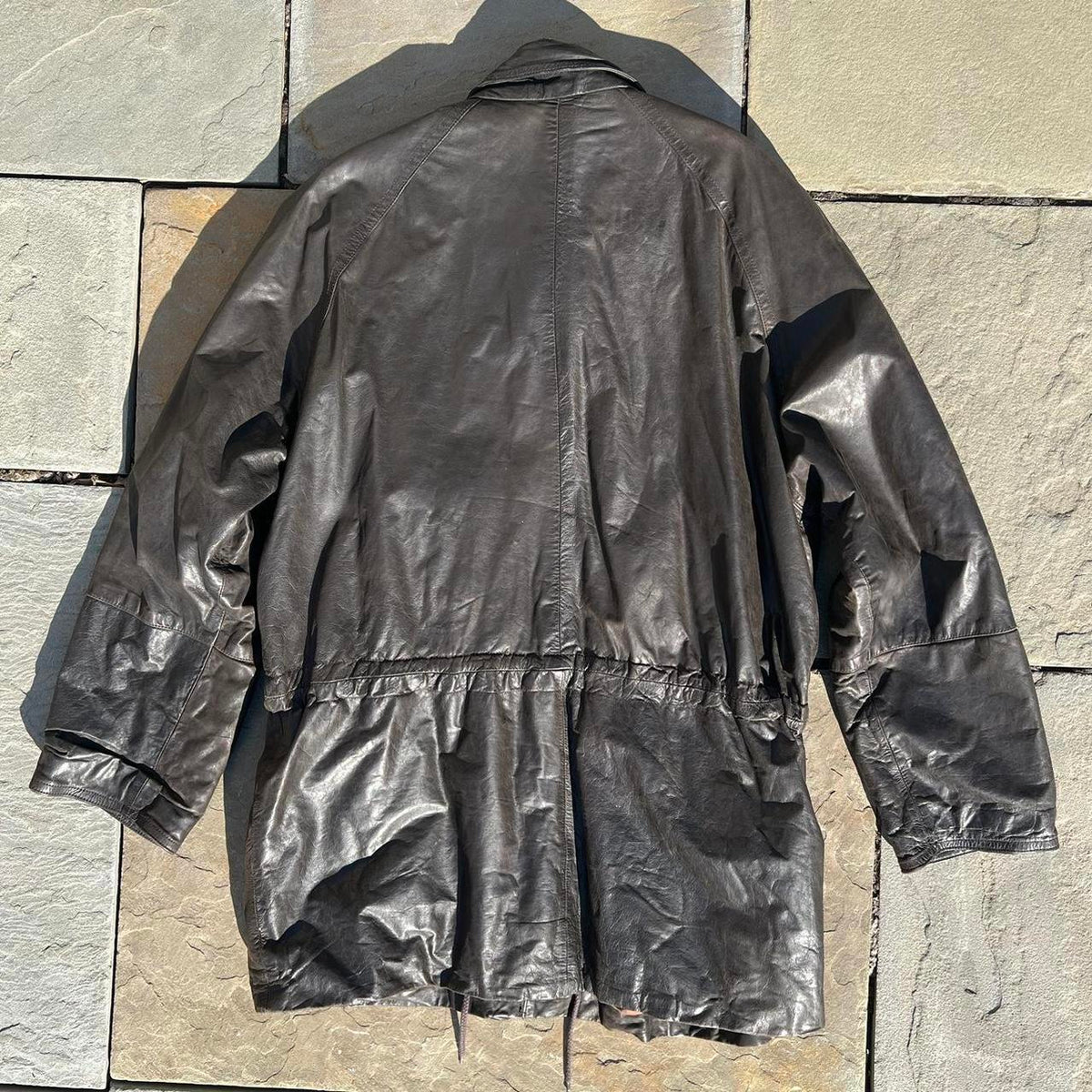 Vintage 80s Mid-Length Black Leather Jacket
