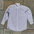 Neo-Vintage 90s Blue White Vertical Stripe Button Down Shirt